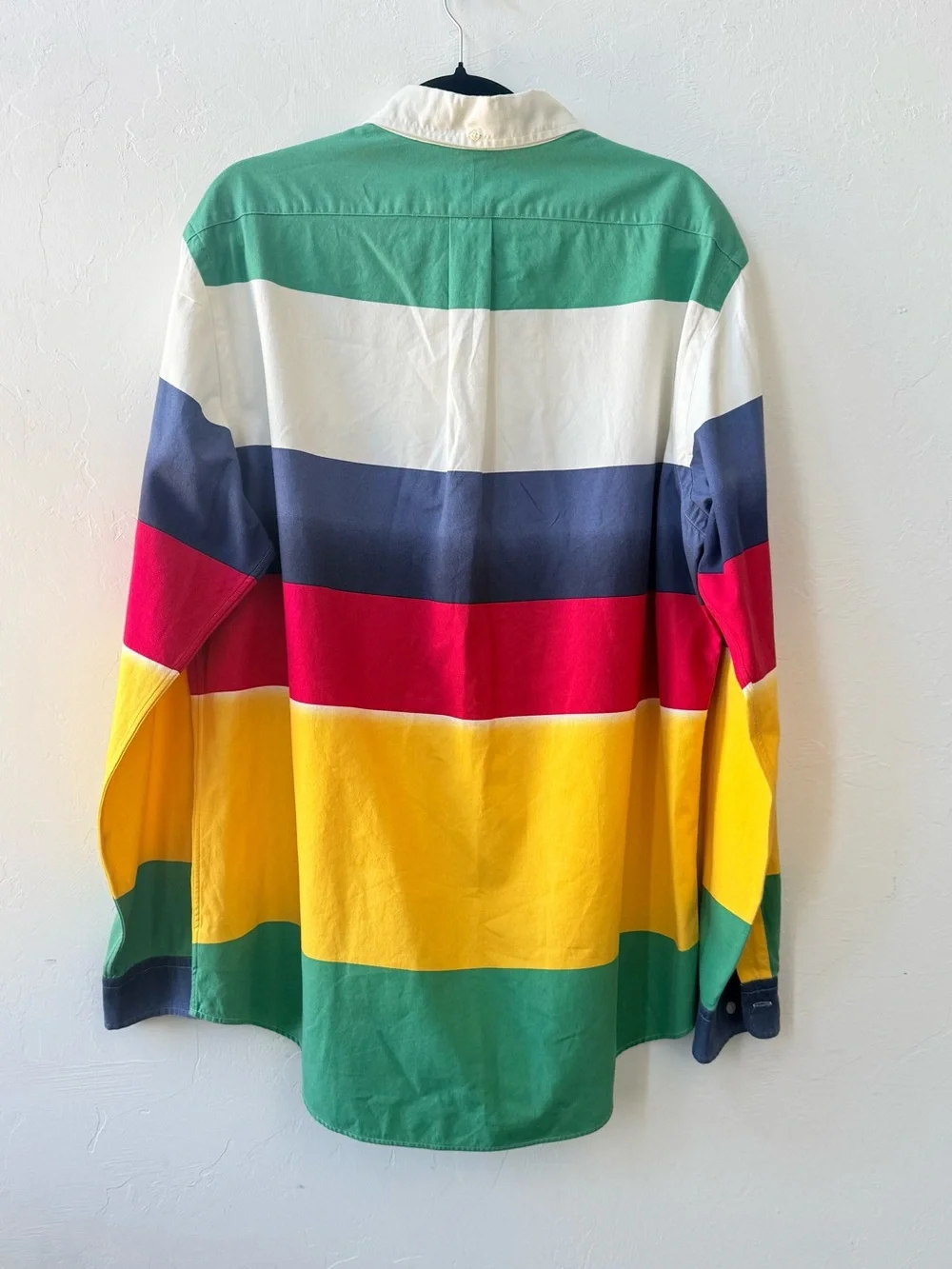 Polo by Ralph Lauren Y2K Multicolor Striped Button-Down Shirt - Green/Yellow/Red